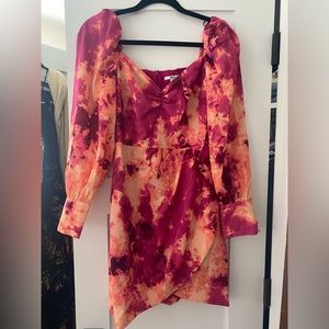 Bar III pink and orange dress long sleeve